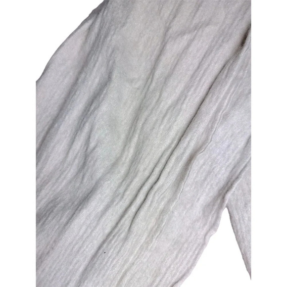 Jeolay Luxury Cashmere-Silk Blend Wrap Scarf Shawl - Soft Beige Fringe ends - Picture 6 of 14